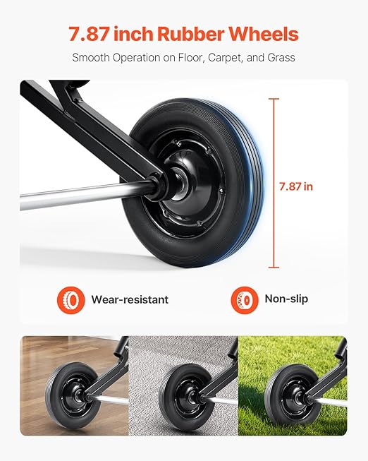 VEVOR Folding Chair Rack, 150 LBS Capacity, Heavy-Duty Chair Cart for Stacking 10 Chairs, Multi-Function Metal Chair Storage Dolly with Rubber Wheels, Push-Style Chair Holder, Matte Black