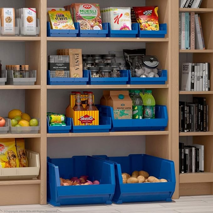 Akro-Mils 30110 Plastic Organizer and Storage Bins for Refrigerator, Kitchen, Cabinet, or Pantry Organization, 12-Inch x 3-Inch x 4-Inch, Yellow, 24-Pack