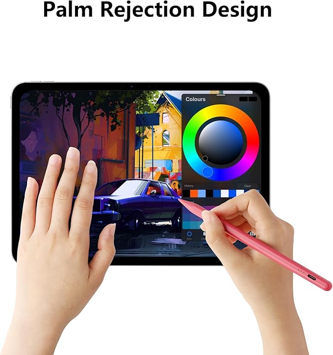 Stylus Pen for iPad A16 11th 10th 9th 8th 7th 6th Generation, iPad Pro 12.9 11 13 inch M4, iPad Air M3 M2 5th 4th 3rd Gen, iPad mini A17 Pro 7 6 5, for Apple Pencil Pro 1st 2nd Gen Alternative (Red)