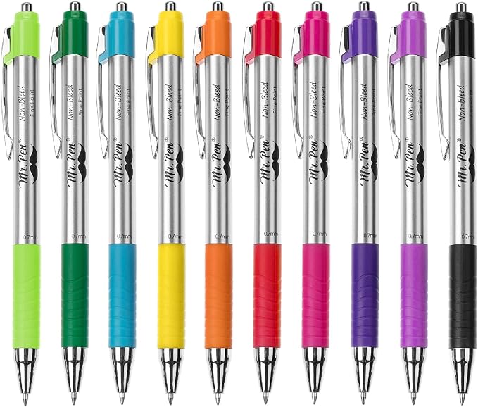 Mr. Pen- Bible Pens No Bleed Through, 10 Pack, Bible Journaling Pens, Colorful Bible Pen