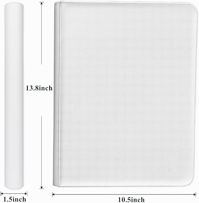 Premium 9-Pocket Zippered Trading Card Binder, 540 Pockets Double-Sided Side-Loading Card Organizer Album, PU Leather Card Holder Protector for MTG, TCG, Sports Cards (White)