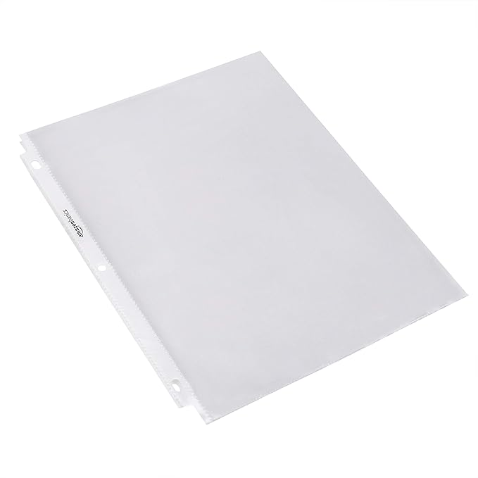 Amazon Basics Sheet Protector - Non-Glare, 8.5 x 11 in, Clear, 2000 Count (Pack of 1)