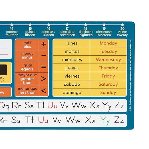 Really Good Stuff Dual Language Desktop Helpers Intermediate, Vinyl, Self-Adhesive - Set of 24
