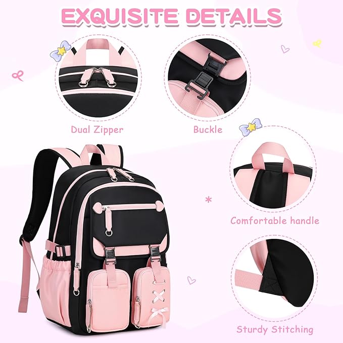 Kids Backpacks for Girls Teens Kawaii Bookbag for Elementary Primary Middle High School Daypack