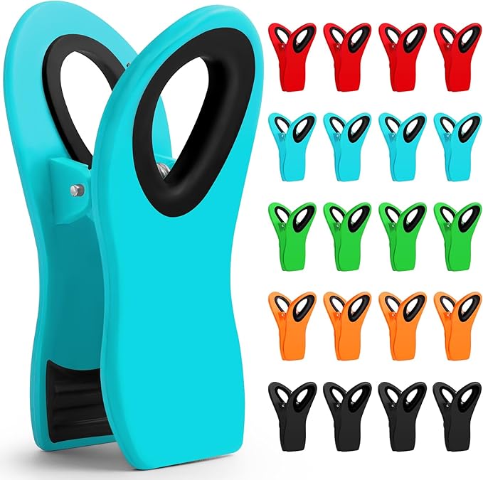20 Pack Chip Clips, Bag Clips, Paper Clips, Binder Clips, Magnetic Clip for Chips and Other Food Bags, Snack, Office & Kitchen Use, Chip Clip Heavy Duty, Office Paper Clamps
