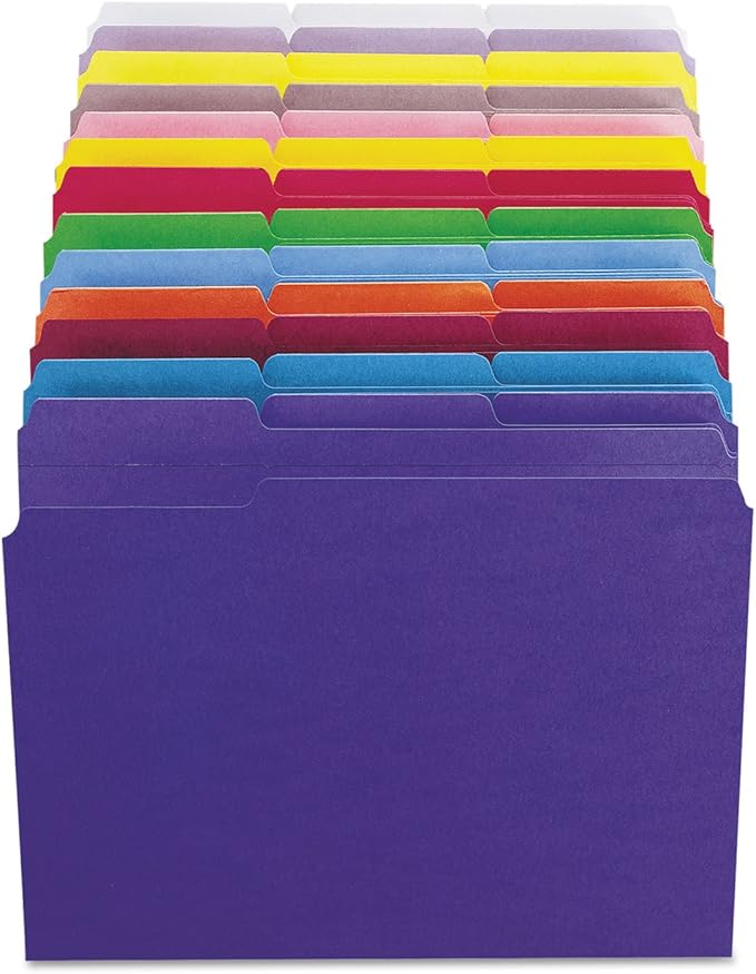 Smead File Folder, Reinforced 1/3-Cut Tab, Letter Size, Green, 100 per Box (12134)