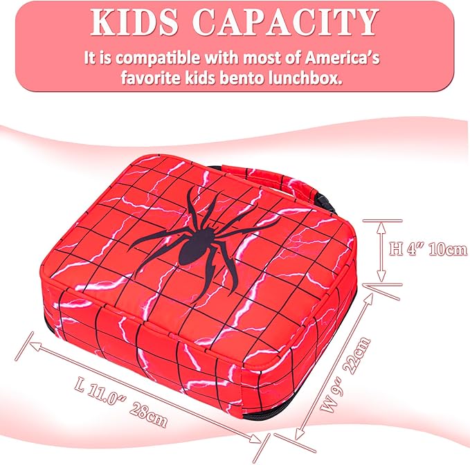 Insulated School Lunch Bag for Boys Lunch Box for Kids for 3 4 5 6 7 8 9 10 11 12 Toddler Reusable Freezable Small Cooler Bag for Back to School for Elementary Kindergarten Primary