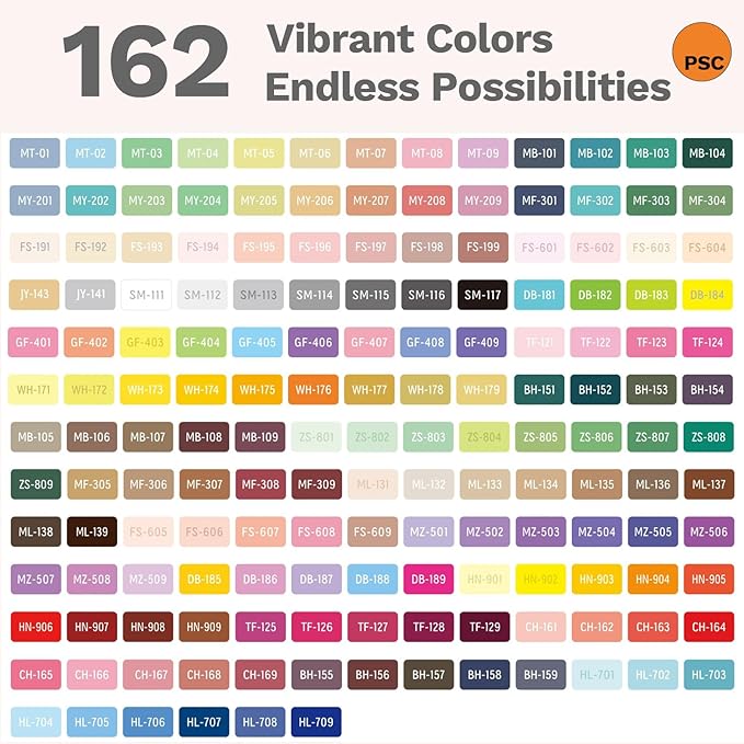 162 Colors 168 pcs Gel Pens for Coloring - Smooth Vibrant Colors 0.6mm Fine Point Gel Ink Pens Colored Set for Adults Artists Drawing Journaling Sketching Art Supplies