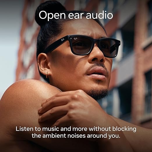 Ray-Ban Meta (Gen 1), Skyler, Shiny Chalky Grey | Smart AI Glasses for Men, Women — 12 MP Camera, Open-Ear Speakers, Video Recording, Bluetooth — Transitions® Sapphire Lenses — Wearable Technology