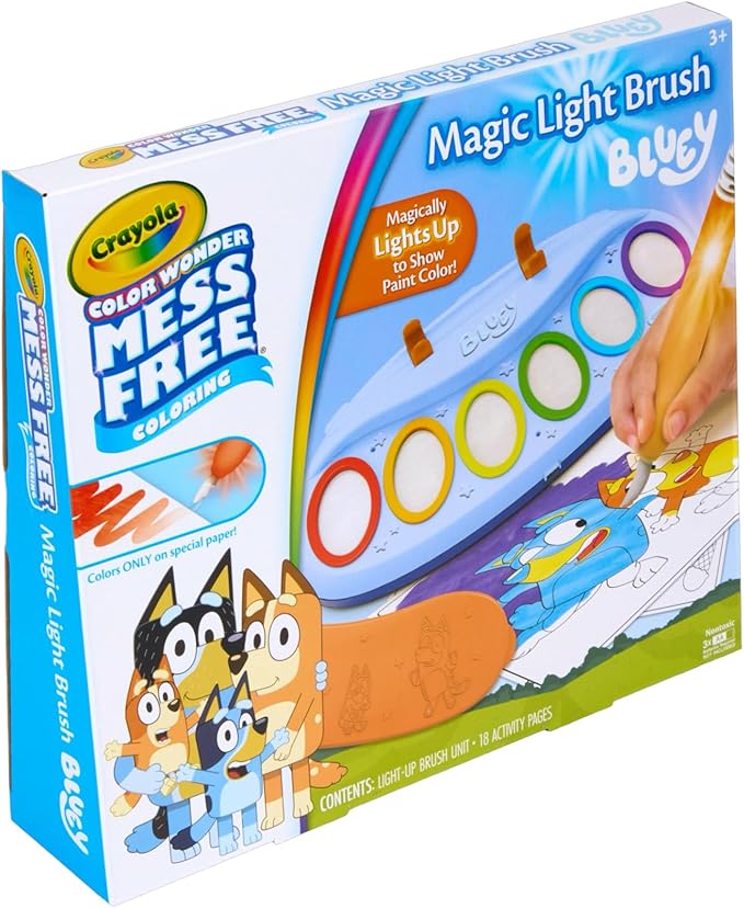 Crayola Bluey Color Wonder Magic Light Brush, Mess Free Painting Station for Kids, Essential Easter Basket Stuffers & Gifts, Toddler Bluey Toys & Activities, Ages 3+