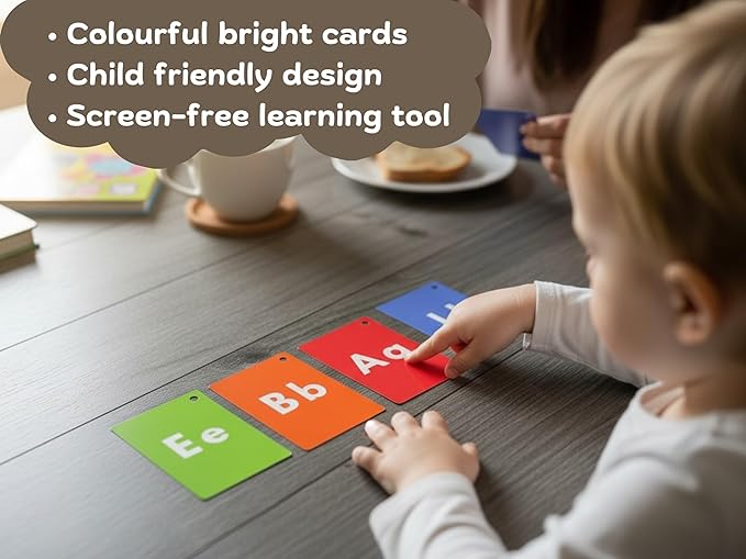 Alphabet Flashcards, 26 Educational Double-Sided Flashcards, A-Z Letters of The Alphabet, Perfect for Kids Toddlers