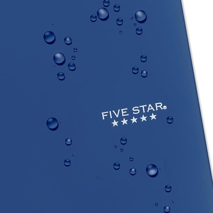 Five Star Spiral Notebook + Study App, 1 Subject, College Ruled Paper, 8-1/2" x 11", 100 Sheets, Fights Ink Bleed, Water Resistant Cover, Pacific Blue (72565)