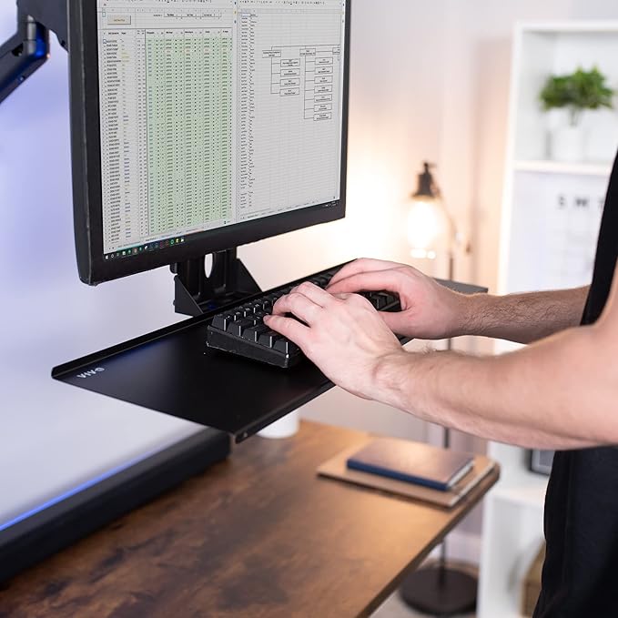 VIVO Computer Keyboard and Mouse Platform Tray VESA Mount Attachment 25.5 x 8 inch Surface (MOUNT-KB03)