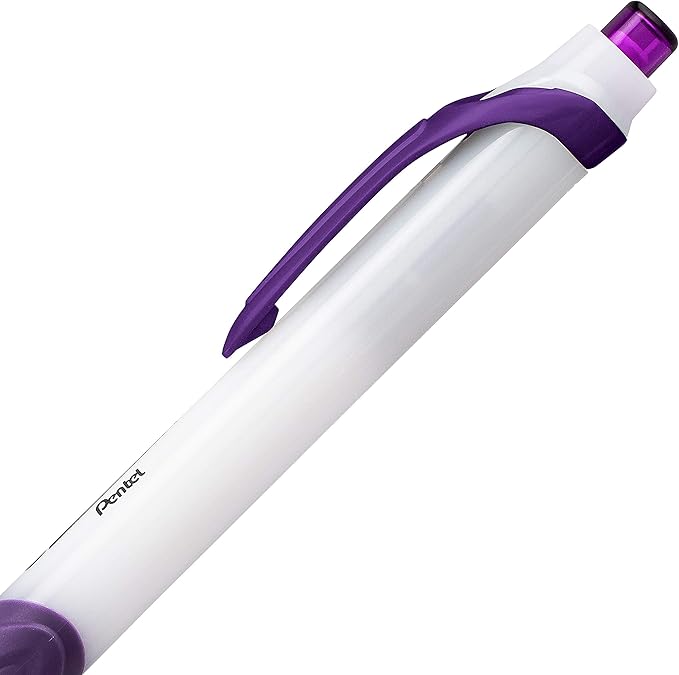Pentel GlideWrite Ballpoint Pen with TechniFlo Ink, (1.0mm) Medium Line, Violet, Box of 12 (BX910-V)