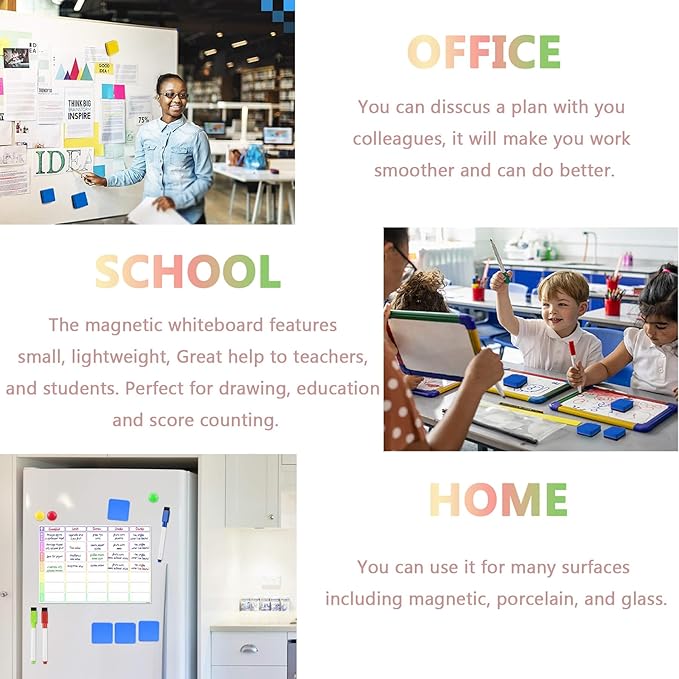 Dry Erase Erasers, AWOWZ 24 Pack Mini Magnetic Whiteboard Dry Eraser Chalkboard Cleaner Bulk for Home, Office and Classroom Teacher Kids Supplies (Blue, 2 x 2 x 0.79 Inch)