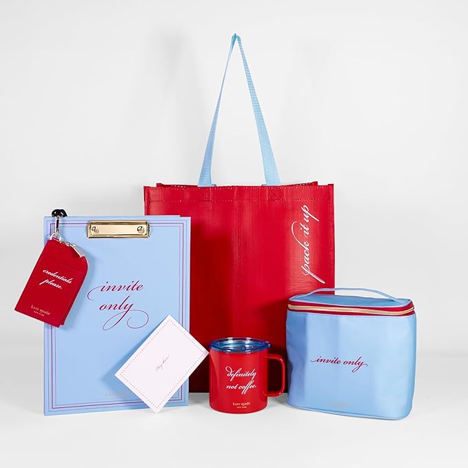 kate spade new york, Insulated Lunch Tote, Small Lunch Cooler, Cute Lunch Bag for Women, Striped Thermal Bag with Double Zipper Close and Carrying Handle (Invite Only)