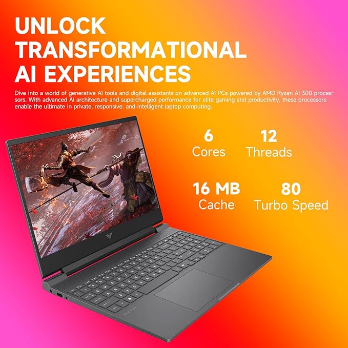 HP Victus RTX 4050 AI Gaming Laptop with Copilot, 15.6 FHD 144Hz, AMD Ryzen 7 7445HS(Beats Intel i7-13700), NVIDIA RTX 4050, 16GB DDR5 RAM, 1TB SSD, Backlit KB, Bundle with PCO Laptop Cooler