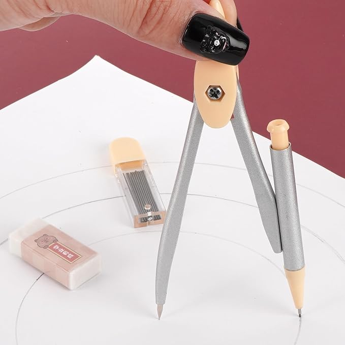 LABANCA 8 Pcs Compass Set with Protractor Rulers Pencil for Math Geometry (08336 Pattern B)