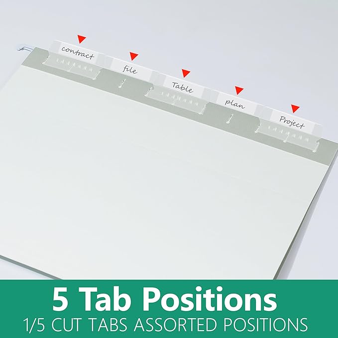 25 Pack Gray Hanging File Folders,Reinforced Hang Folders Letter Size,Adjustable 1/5-Cut Tabs,Designed for Bulky Files,Filing Cabinet