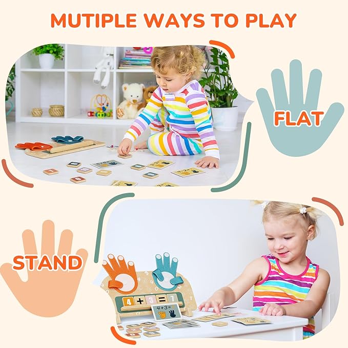 2 in 1 Montessori Toys for 3 4 5 Year Old, Preschool Learning Toys for Toddlers 2-4, Double-Sided Finger Math Number Counting Blocks for Kids, Educational Math manipulatives for Boys Girls
