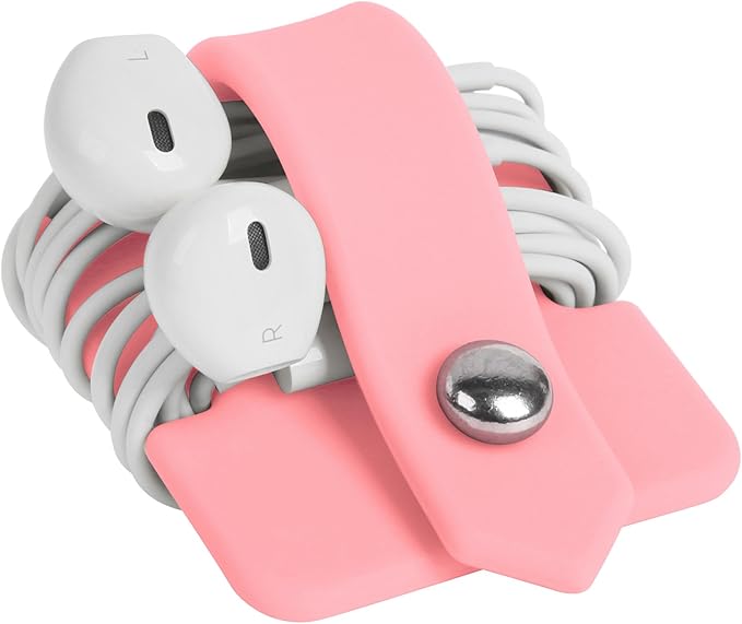 Cord Organizer Earbuds Holder Earphones Wrap Headset Headphone Wrap Winder Cord Manager Cable Winder Pink