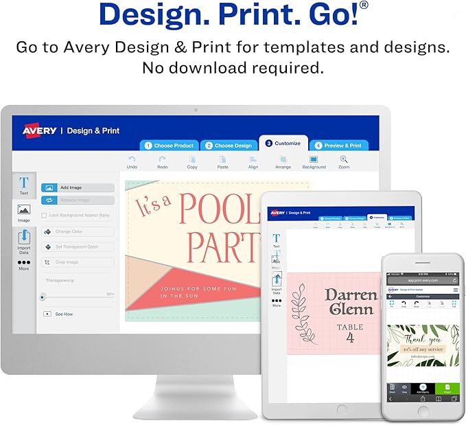 Avery Round Business Cards, Sure Feed Technology, 3" Diameter, Matte White, 150 Total, Print-to-the-Edge, Laser/Inkjet Printable (5328)