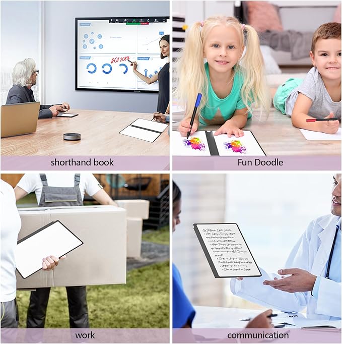 Portable Dry Erase Board,Portable White Board,Small Dry Erase Board,Foldable,Erasable,Repeatable,9.5 * 6.6 inches,for Office,Home,School,Study,Meeting(Purple)
