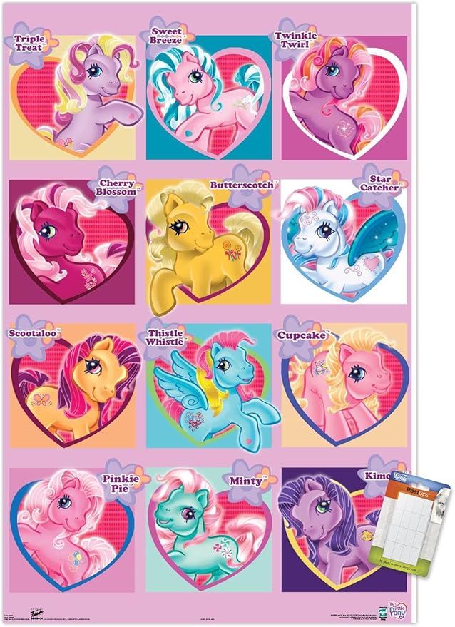 Trends International Hasbro My Little Pony - Chart Wall Poster, 14.725" x 22.375", Premium Poster & Mount Bundle