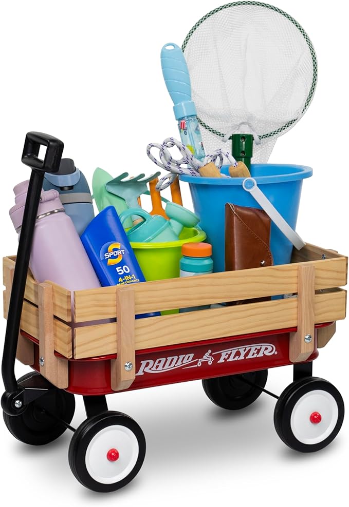 Radio Flyer 19 Inch Miniature Wagon Small Toy Rolling Cart for Ages 1.5+ Indoor Outdoor Play Baby Shower Decor Display Prop and Interactive Play