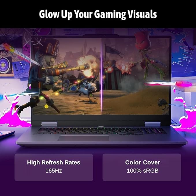 Lenovo LOQ 17.3 RTX 5060 AI Gaming Laptop, 17.3 FHD 165Hz, Intel i7-13650HX (Beats Intel i9-12900), NVIDIA RTX 5060, 64GB DDR5 RAM, 2TB SSD, RGB Backlit KB, RJ-45, Bundle with PCO Laptop Cooler