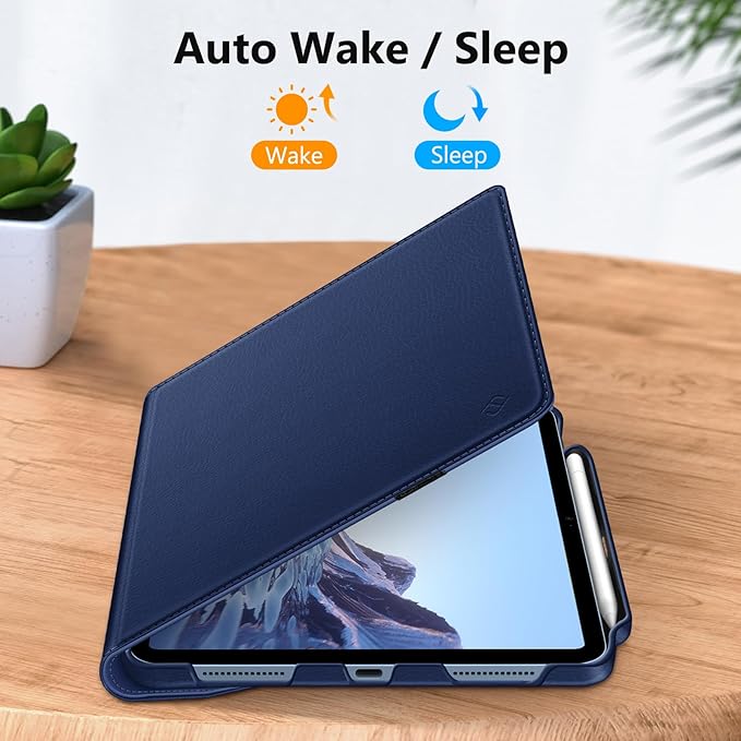 Fintie Rotating Case for iPad (A16) 11th Generation 11 Inch (2025), iPad 10th Generation 10.9 Inch (2022) - [Built-in Pencil Holder] 360 Degree Rotating Protective Stand Cover, Navy
