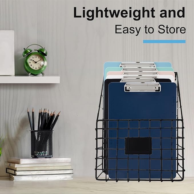 6 Pack Plastic Clipboards with Low Profile Clip, Hanging Clipboards Bulk, Clip Boards 8.5x11 Holds 100 Sheets, A4 Letter Size Clipboard for Teacher, Students, Kids, Classroom & Office