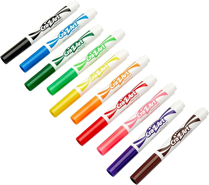 Cra-Z-Art Classic Super Washable Markers, Broad Tip, Assorted Barrel, Assorted Ink, Pack Of 10 Markers