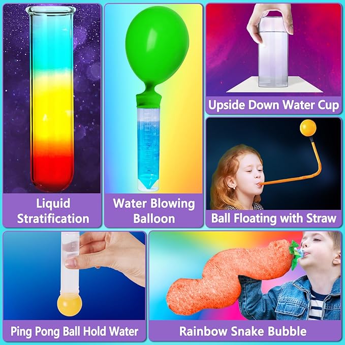 UNGLINGA 70+ Experiments Science Kit for Kids, Chemistry Set, Educational Toys Gifts Idea for Boys and Girls Birthday Christmas S.T.E.M Toy Project