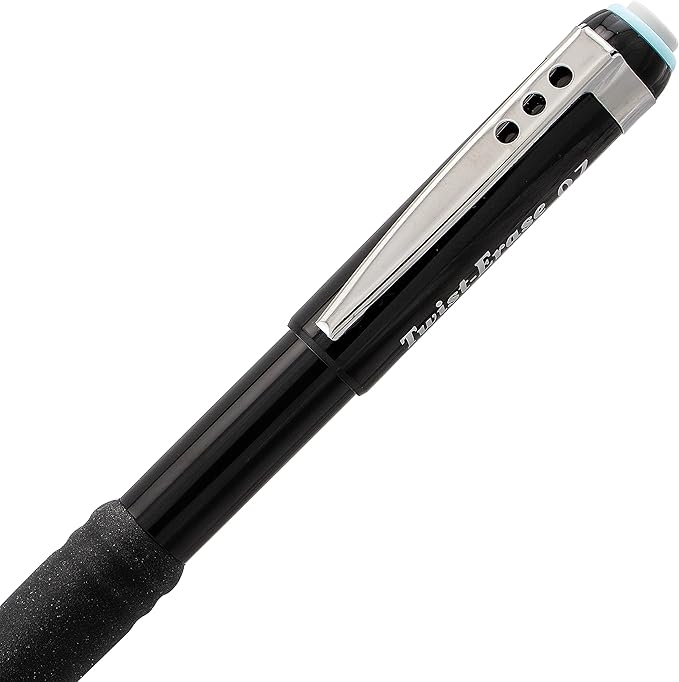 Pentel Twist-Erase III Mechanical Pencil,(0.7mm),Assorted Barrel Colors with 2 Eraser Refills (QE517BP2),(Pack of 4)