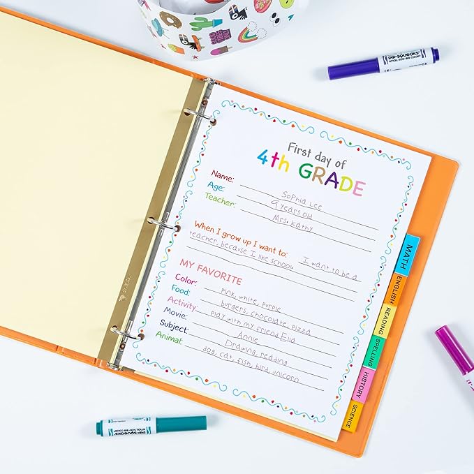 Avery Insertable Dividers for 3 Ring Binders,8 Tabs per Set,Multicolor Big Tabs,Buff Paper with Gold-Reinforced Holes,Great for Organizing Reports,Projects,and More (11111),(Pack of 2)