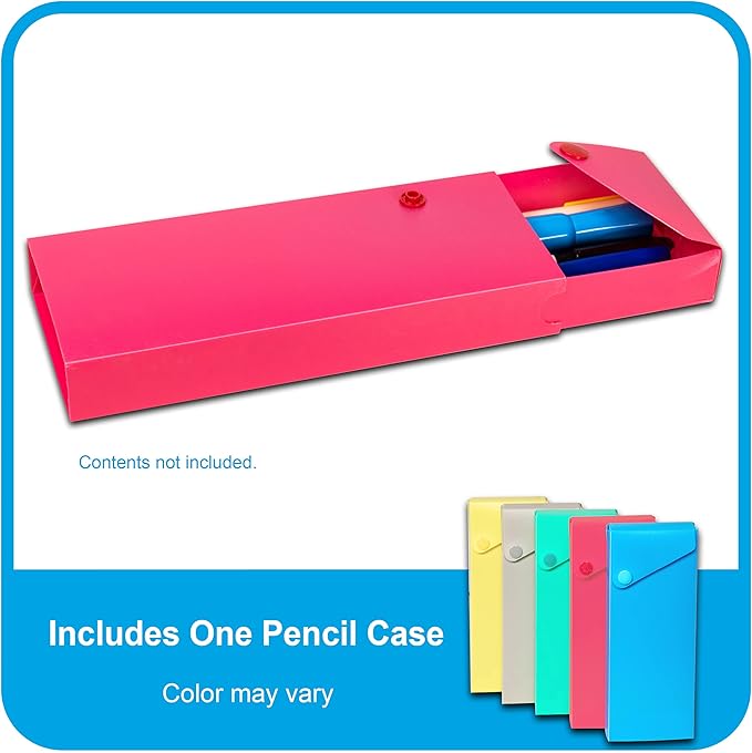C-Line Slider Pencil Case, Poly, 1 Pencil Case, Color May Vary (05600)