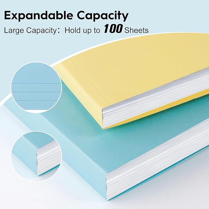 30-Pack Color File Folders, 1/3 Cut Tab, Assorted 10 Colors Letter Size Manilla Folder for School/Office/Classroom