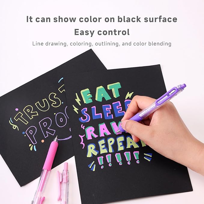 Acrylic Gel Pens for Coloring, 54 Colors Click Acrylic Paint Pens Set with 0.7mm Tip for Adult Coloring, Colored Gel Pens for Black Paper, Rock, Glass, Fabric, DIY and Art Crafts Supplies