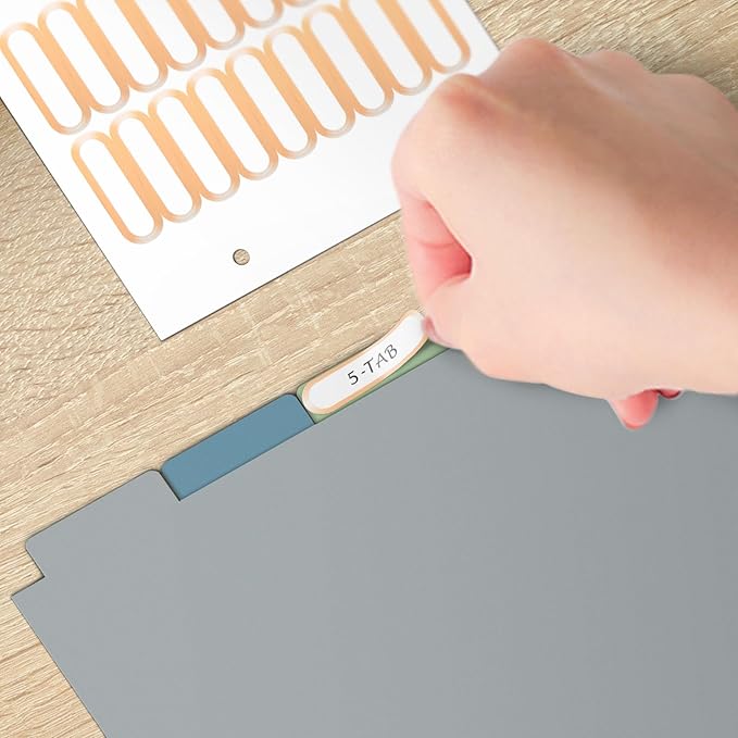 Ospelelf Mini Binder Dividers with Tabs，Durable Paper Dividers for 3 Ring Mini Small Binder，5 Tab(5.5" * 8.5")