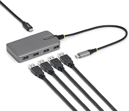 StarTech.com 4-Port USB-C Hub, 5Gbps Data Transfer, Bus-Powered USB 5Gbps Splitter, 4X Type-A Ports Extender for Laptops, Compatible with MacBook, Dell XPS, Surface Pro, Chromebook