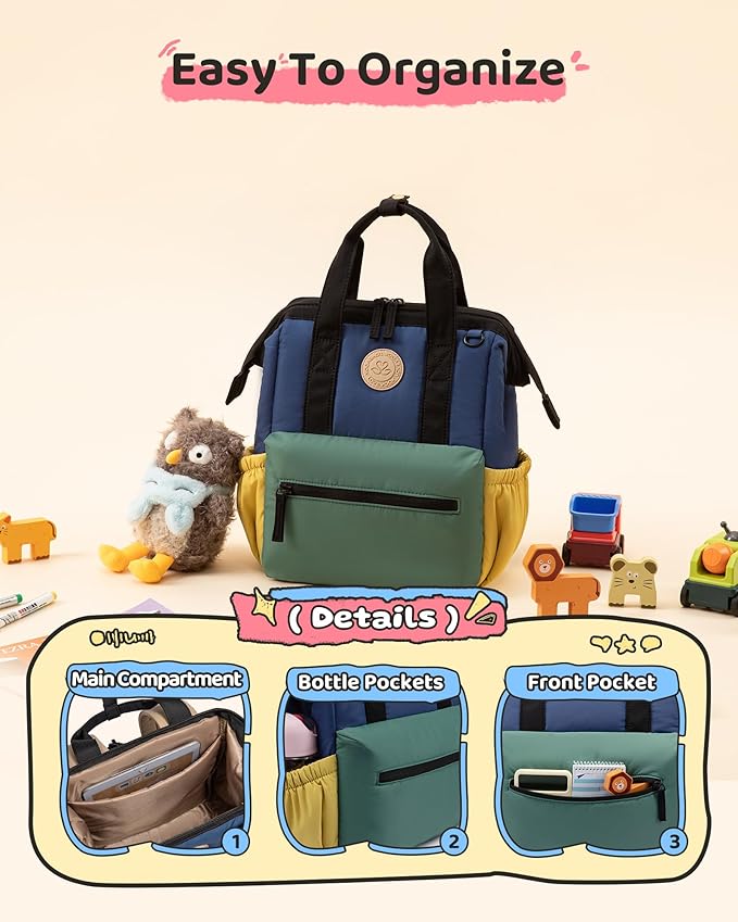 LOVEVOOK Toddler Backpack for Boys 2-4, Small Preschool Backpack for Boys, Lightweight Travel Kids Backpacks for Kindergarten, Mini Daycare Bookbag with Chest Buckle