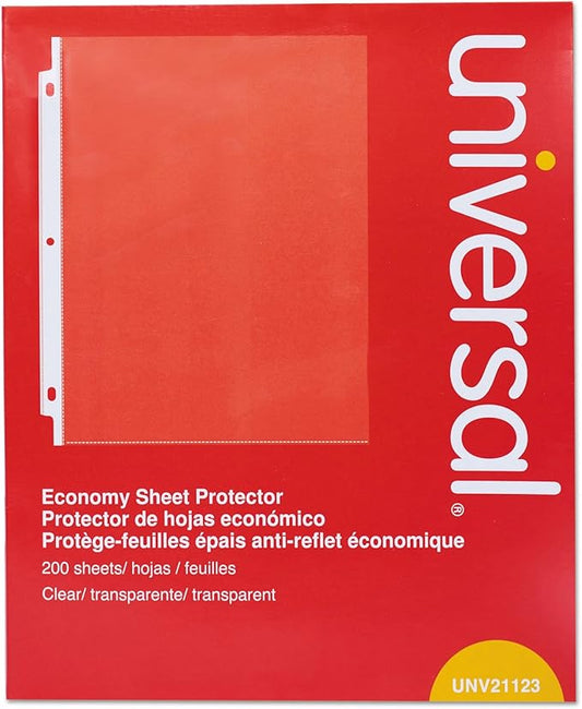 Universal Standard Sheet Protector, Economy, 8.5 x 11, Clear, 200/Box