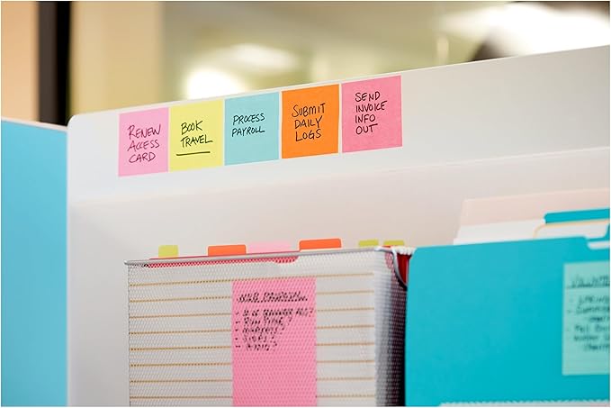 Post-it Super Sticky Notes, 5 Sticky Note Pads, 3 x 3 in., Ideal for Organization in Your Dorm, Home or Office, Single Color Packs Collection, Tropical Pink