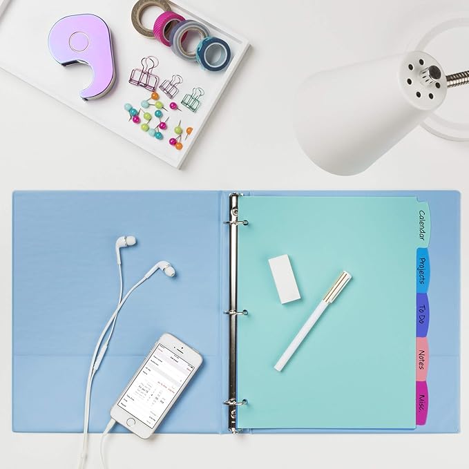 Avery Write & Erase Dividers for 3 Ring Binders, 5 Tabs per Set, Multicolor Big Tabs, Pastels, Binder Dividers Great for Organizing Reports, Projects, and More (16270)