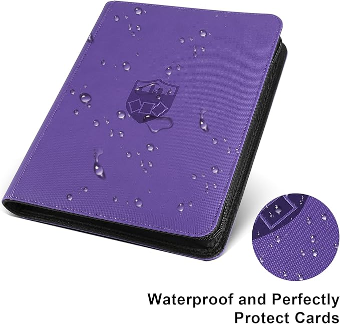 Trading Card Binder 12 Pocket, GERMUN PU Cover Card Binder for 720 Cards, Premium Trading Card Holder Folders, Double Sided Pocket Card Album for MTG, TCG (Purple)