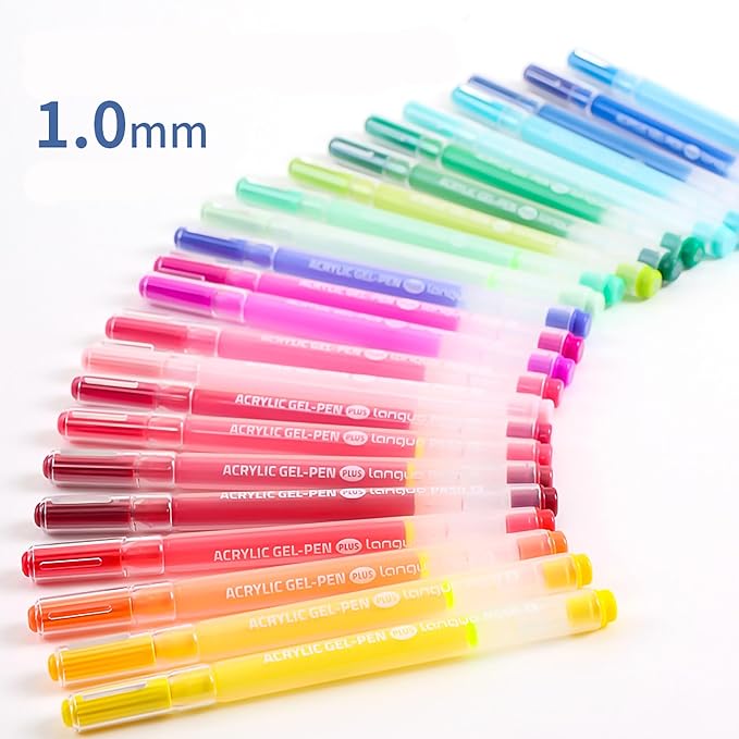 36 Color 1.0mm Fine Pointed Acrylic Gel Pens Coloring for Adult Painting, Writing, Marking, Student Stationery