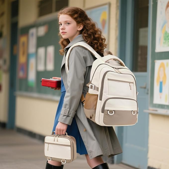 Backpack for Teen Girls Boys School Backpacks with Lunch Box Middle High School College Casual Daypack Laptop Bookbag Set