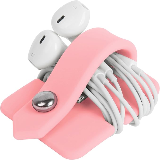 Cord Organizer Earbuds Holder Earphones Wrap Headset Headphone Wrap Winder Cord Manager Cable Winder Pink