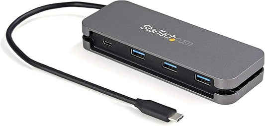 StarTech.com 4 Port USB C Hub - 3X USB-A/1x USB-C - 5Gbps USB 3.0 Type-C Hub (3.2/3.1 Gen 1) - Bus Powered - Portable USB-C to USB-A Adapter Hub - 11.2" (28.5cm) Cable w/Cable Management (HB30CM3A1CB)
